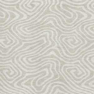 HomeRoots 9' X 12' Abstract Beige and Ivory Area Rug - Washable, Stain-Resistant with UV Protection for Homes 680066
