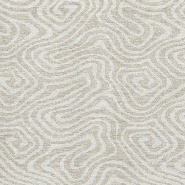 HomeRoots 9' X 12' Abstract Beige and Ivory Area Rug - Washable, Stain-Resistant with UV Protection for Homes 680066