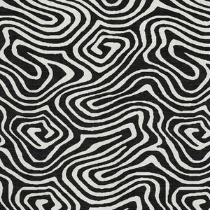 HomeRoots 8' X 10' Black And Ivory Abstract Area Rug – Washable, UV Protected, Durable Design for Modern Spaces 680071