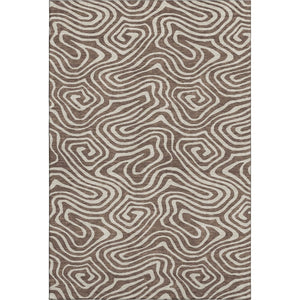HomeRoots 9' X 12' Abstract Washable Area Rug with UV Protection - Stylish Brown & Beige Design for Modern Homes 680078