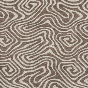 HomeRoots 10' X 14' Washable Brown and Beige Abstract Area Rug with UV Protection for Modern Living Spaces 680079