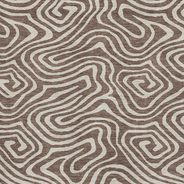 HomeRoots 10' X 14' Washable Brown and Beige Abstract Area Rug with UV Protection for Modern Living Spaces 680079