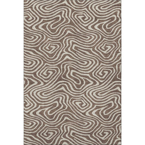 HomeRoots 10' X 14' Washable Brown and Beige Abstract Area Rug with UV Protection for Modern Living Spaces 680079