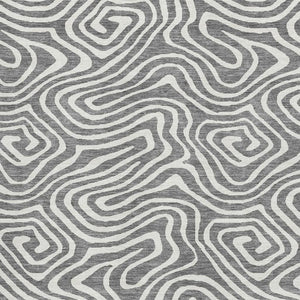 HomeRoots 8' X 10' Gray & Ivory Washable Area Rug – Durable, Stylish, UV-Protected for Homes with Kids & Pets 680089