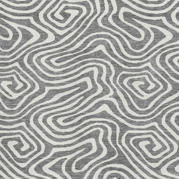 HomeRoots 8' X 10' Gray & Ivory Washable Area Rug – Durable, Stylish, UV-Protected for Homes with Kids & Pets 680089