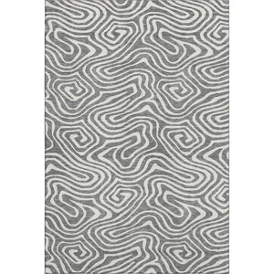 HomeRoots 10' Gray and Ivory Abstract Area Rug - Washable, UV-Protected, Durable for High-Traffic Homes 680091