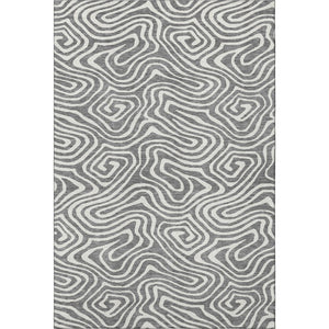 HomeRoots 10' Gray and Ivory Abstract Area Rug - Washable, UV-Protected, Durable for High-Traffic Homes 680091