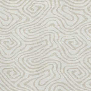HomeRoots 5' X 8' Ivory and Beige Abstract Area Rug - Washable, Stain Resistant, UV Protected for Families 680093
