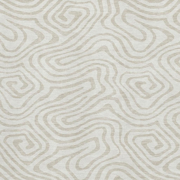 HomeRoots 5' X 8' Ivory and Beige Abstract Area Rug - Washable, Stain Resistant, UV Protected for Families 680093