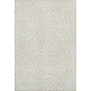 HomeRoots 8' X 10' Ivory and Beige Abstract Area Rug - Washable, UV Protected, Stain Resistant for Busy Homes 680095