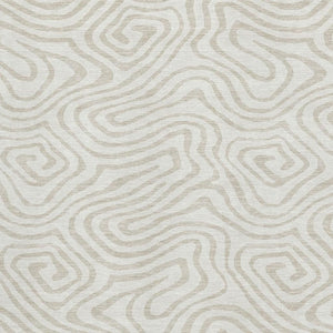 HomeRoots 8' X 10' Ivory and Beige Abstract Area Rug - Washable, UV Protected, Stain Resistant for Busy Homes 680095