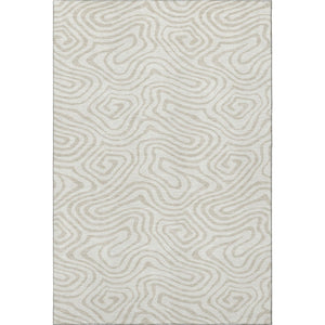 HomeRoots 9' X 12' Ivory and Beige Abstract Area Rug – Durable, Washable, UV-Protected for High-Traffic Spaces 680096