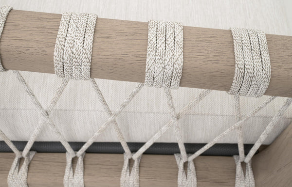 Essentials for Living Pacific Outdoor Teak Counter Stool with Woven Rope Seat and Cushion for Al Fresco Dining 6800CS.WHT/WHT/W-ET