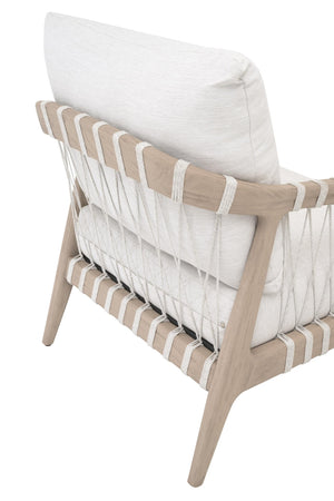Essentials for Living Pacific Outdoor Club Chair Teak Frame Hand-woven Rope Coastal Lounge Seating 6801.WHT/WHT/W-ET