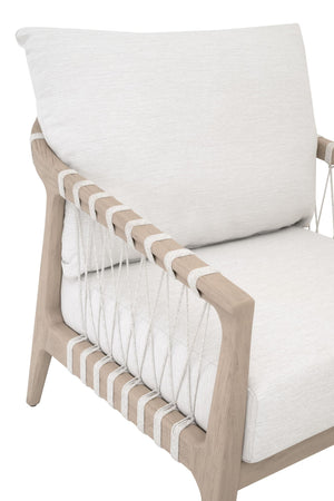 Essentials for Living Pacific Outdoor Club Chair Teak Frame Hand-woven Rope Coastal Lounge Seating 6801.WHT/WHT/W-ET