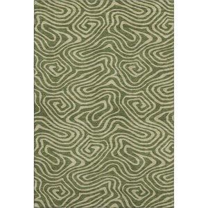 HomeRoots 5' X 8' Olive Green & Beige Abstract Area Rug - Durable, Washable, UV-Protected for Modern Homes 680105