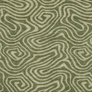 HomeRoots 5' X 8' Olive Green & Beige Abstract Area Rug - Durable, Washable, UV-Protected for Modern Homes 680105
