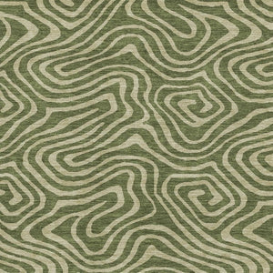 HomeRoots 10' X 14' Olive Green & Beige Abstract Area Rug - Washable, UV-Protected, Modern & Durable Design 680109