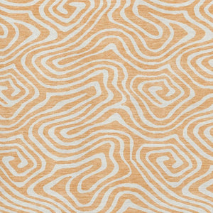 HomeRoots 9' X 12' Peach and Ivory Abstract Area Rug – Washable, UV-Protected, Durable for Homes with Kids & Pets 680114