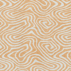HomeRoots 10' Peach and Ivory Abstract Washable Area Rug - UV Protected, Stain-Resistant, Ideal for Busy Homes 680115