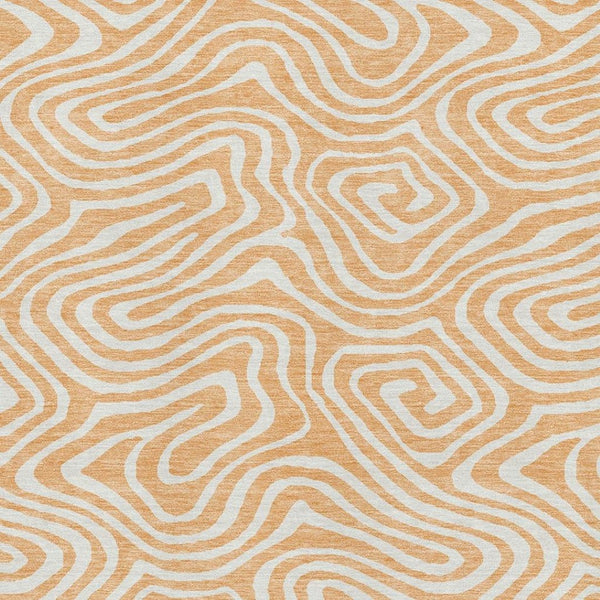 HomeRoots 10' Peach and Ivory Abstract Washable Area Rug - UV Protected, Stain-Resistant, Ideal for Busy Homes 680115