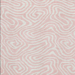 HomeRoots 9' X 12' Pink And Ivory Abstract Area Rug - Stylish Washable Design with UV Protection for Every Room 680120