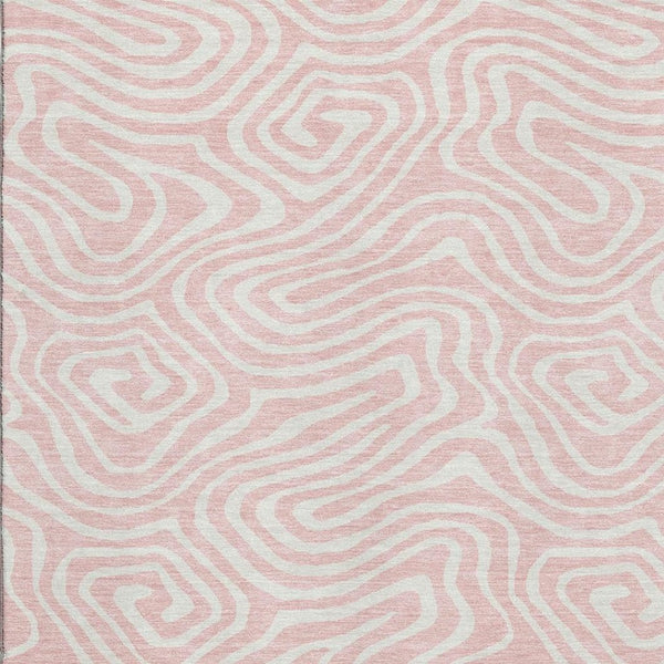 HomeRoots 9' X 12' Pink And Ivory Abstract Area Rug - Stylish Washable Design with UV Protection for Every Room 680120