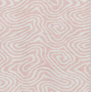 HomeRoots 10' X 14' Stylish Pink and Ivory Abstract Washable Area Rug with UV Protection for Easy Care and Comfort 680121