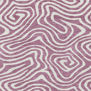 HomeRoots 8' X 10' Abstract Area Rug in Plum & Ivory - Durable, Washable, UV Protected for Stylish Living Spaces 680125
