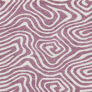 HomeRoots 9' X 12' Abstract Plum and Ivory Washable Area Rug with UV Protection - Durable, Stylish, Family-Friendly 680126