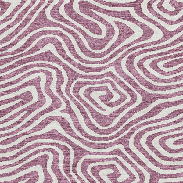 HomeRoots 9' X 12' Abstract Plum and Ivory Washable Area Rug with UV Protection - Durable, Stylish, Family-Friendly 680126