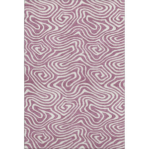 HomeRoots 10' X 14' Abstract Plum & Ivory Washable Area Rug with UV Protection for Stylish Living Spaces 680127