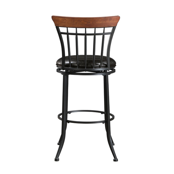 English Elm Swivel Pub Height Chair Faux Leather Seat 29" Bar Stool Metal Frame 360° Swivel Counter Dining B011P287562
