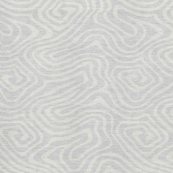 HomeRoots 8' X 10' Silver and Ivory Abstract Area Rug – Durable, Washable, UV-Protected for Modern Homes 680131