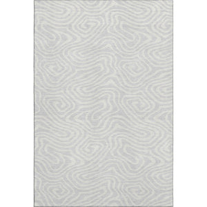 HomeRoots 9' X 12' Silver and Ivory Abstract Area Rug - Durable, Stain-Resistant, UV Protected for Modern Homes 680132