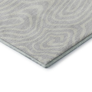 HomeRoots 9' X 12' Silver and Ivory Abstract Area Rug - Durable, Stain-Resistant, UV Protected for Modern Homes 680132