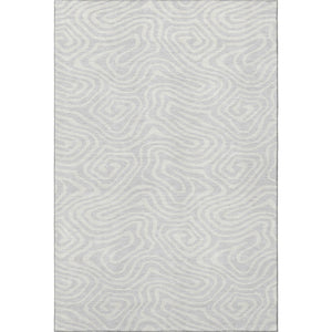 HomeRoots 9' X 12' Silver and Ivory Abstract Area Rug - Durable, Stain-Resistant, UV Protected for Modern Homes 680132