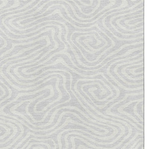 HomeRoots 10' X 14' Silver and Ivory Abstract Area Rug – Washable, UV Protected, Perfect for Modern Homes! 680133