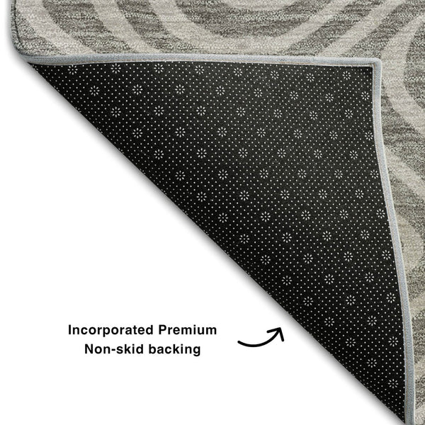 HomeRoots 9' X 12' Taupe And Beige Abstract Washable Area Rug - Durable, Stain-Resistant with UV Protection 680144