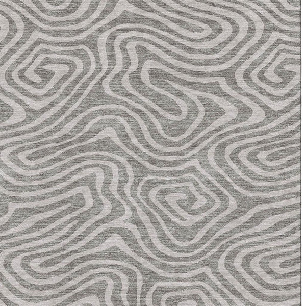 HomeRoots 9' X 12' Taupe And Beige Abstract Washable Area Rug - Durable, Stain-Resistant with UV Protection 680144