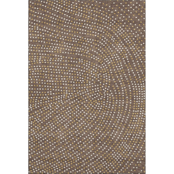 HomeRoots 8' X 10' Washable Brown Copper & Ivory Polka Dot Area Rug with UV Protection for Busy Homes 680149