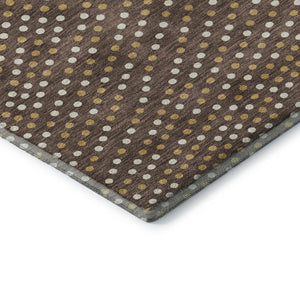 HomeRoots 8' X 10' Washable Brown Copper & Ivory Polka Dot Area Rug with UV Protection for Busy Homes 680149