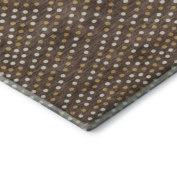 HomeRoots 8' X 10' Washable Brown Copper & Ivory Polka Dot Area Rug with UV Protection for Busy Homes 680149