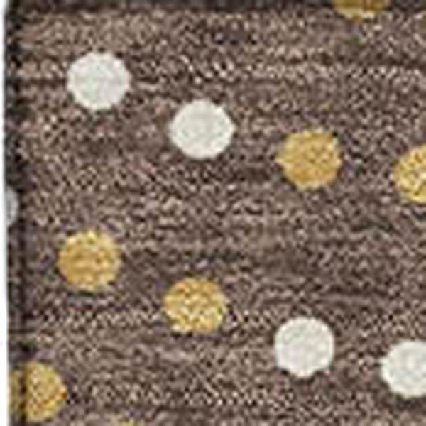 HomeRoots 8' X 10' Washable Brown Copper & Ivory Polka Dot Area Rug with UV Protection for Busy Homes 680149