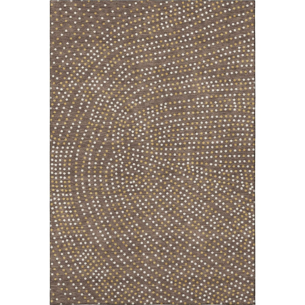 HomeRoots 9' X 12' Brown Copper Polka Dot Area Rug - Washable, UV Protected, Stain Resistant, Durable & Stylish! 680150