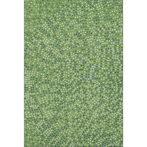 HomeRoots 5' X 8' Playful Green, Ivory & Blue Polka Dot Washable Area Rug with UV Protection for Family Homes 680153