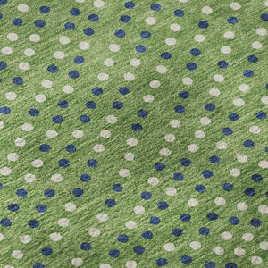 HomeRoots 8' Playful Green, Ivory & Blue Polka Dot Washable Round Rug with UV Protection for Any Space 680154