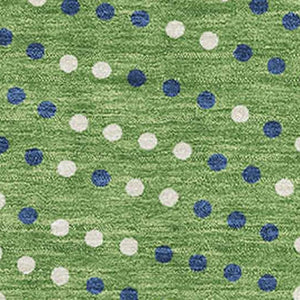 HomeRoots 8' X 10' Washable Polka Dot Area Rug in Green, Ivory & Blue - UV Protection for Playful Spaces! 680155