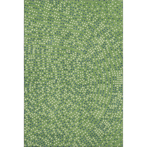 HomeRoots 9' X 12' Playful Green, Ivory & Blue Polka Dot Washable Area Rug with UV Protection for Homes 680156