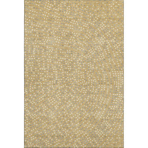 HomeRoots 5' X 8' Washable Gold Ivory & Gray Polka Dot Area Rug with UV Protection, Durable & Stylish Decor 680159